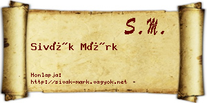 Sivák Márk névjegykártya