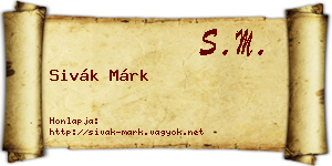 Sivák Márk névjegykártya